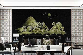 安康森佰汇航空纤维墙咔（湖光山色）